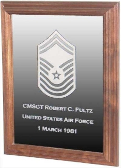 Military Laser Engraved Rank Insignia Mirror Frame., , The Military Gift Store, mirror frame