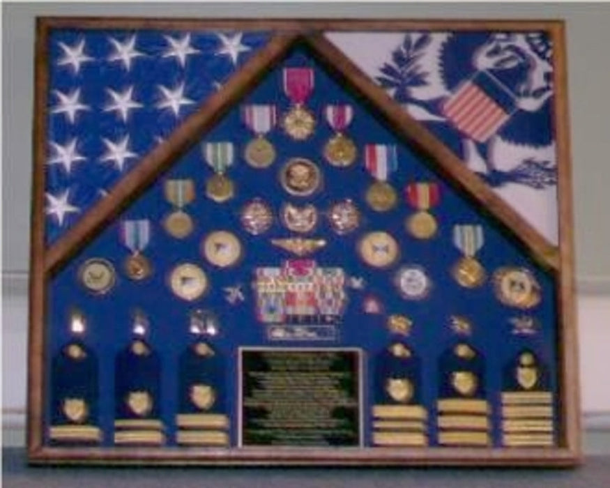 Military flag case for 2 flags and medals., , The Military Gift Store, Military Flag Display Case, Flag Shadow Boxes (21)