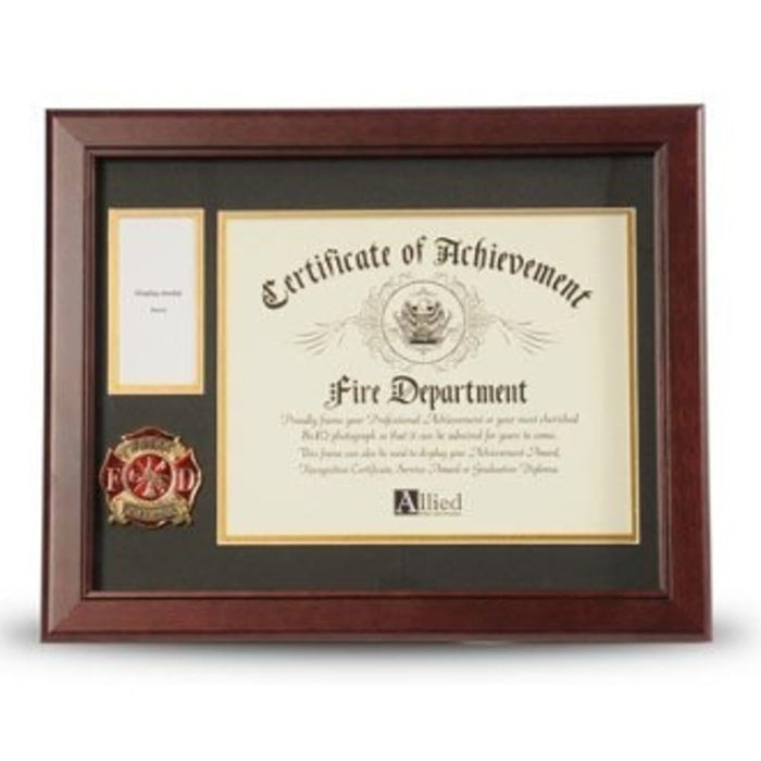 Firefighter Medallion Certificate and Medal Frame., , The Military Gift Store, Military medal and Certificate frame