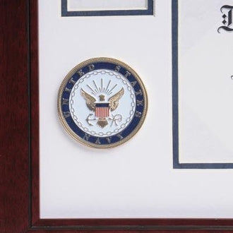 U.S. Navy Medallion Certificate and Medal Frame., , The Military Gift Store, Military medal and Certificate frame