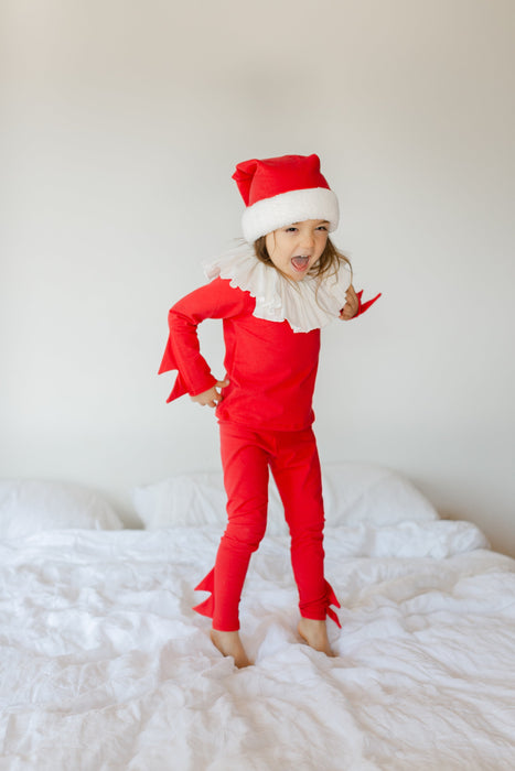 Red Holiday Elf Pajama Costume, Santa Costume by Band of the Wild