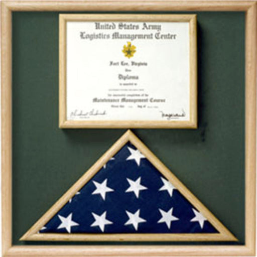 Flag and certificate Combination Box Flag Certificate Display., , The Military Gift Store, Flag and Certificate Case