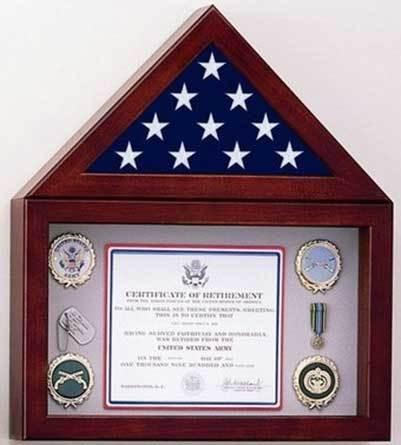 Flags Connections Flag Display Case with a 10 high Shadow Box, , The Military Gift Store, Mountain flag case