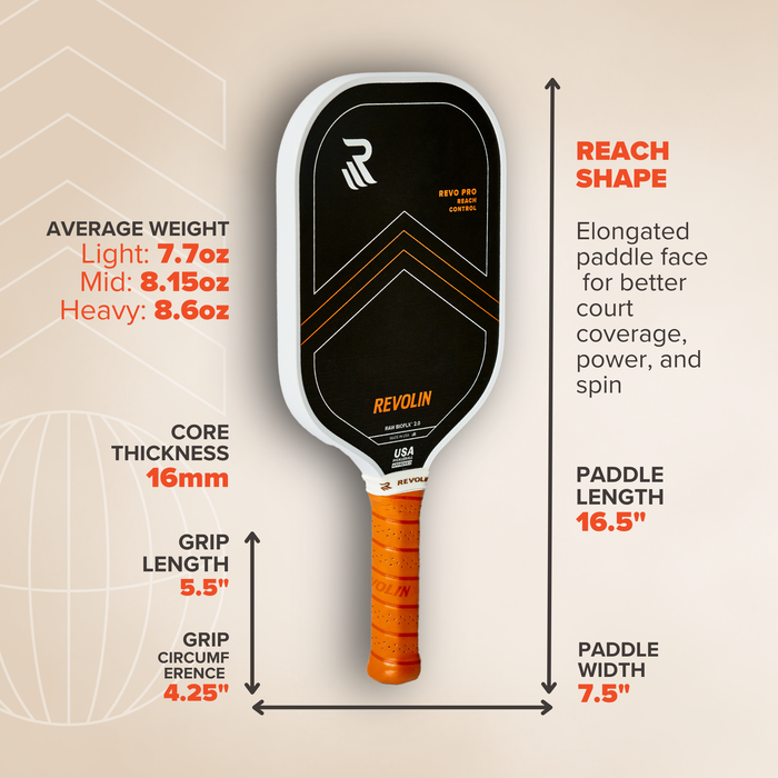 REVO PRO Reach Pickleball Paddle by Revolin Pickleball