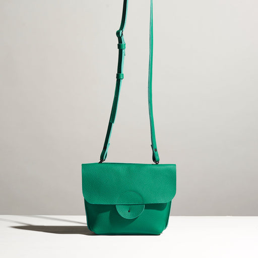 green turquoise leather cross body bag classy elegant artsy unique look made by hand in portland maine