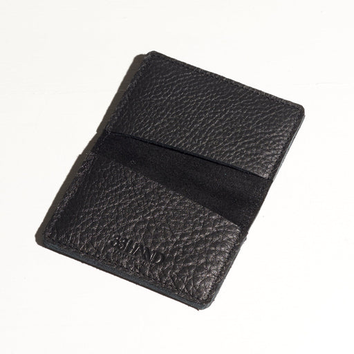 card holder made by hand with black leather in portland maine