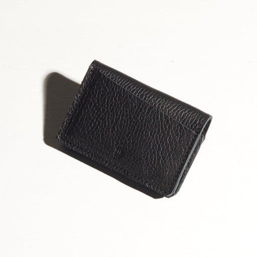 black leather wallet for cards made by hand in portland maine