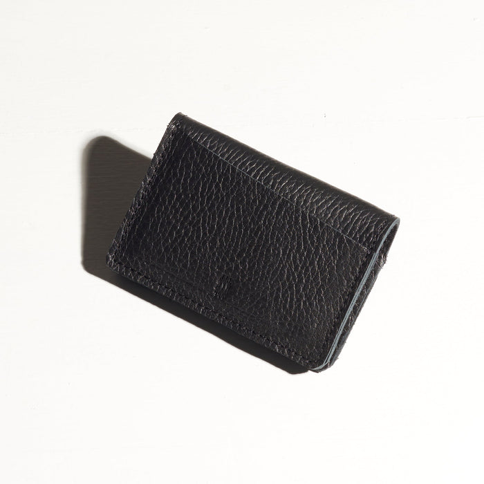 black leather wallet for cards made by hand in portland maine