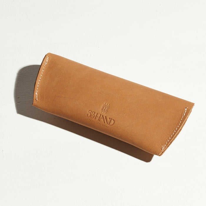 tan handmade leather sunglasses holder classy