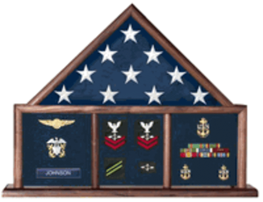 Flag and Memorabilia, Flag Shadow Box, Combination Flag Medal., , The Military Gift Store, Flag and Memorabilia, Flag