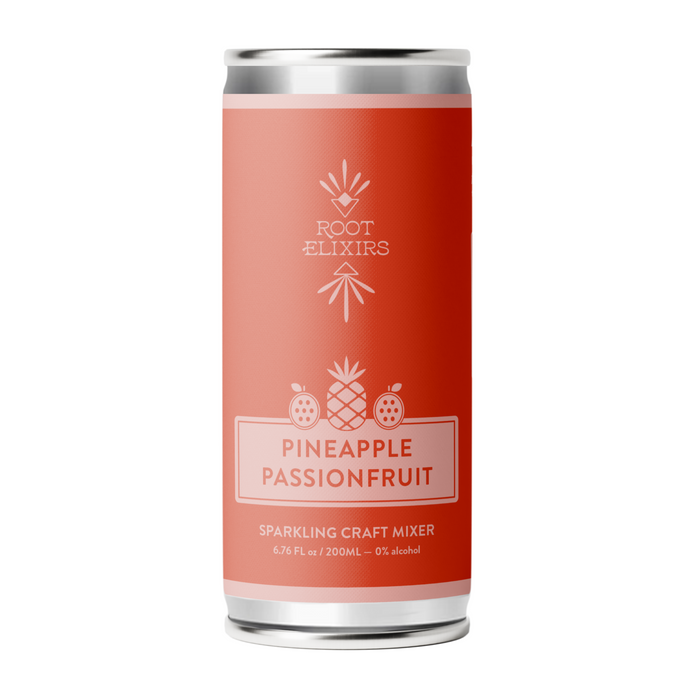 Root Elixirs Sparkling Pineapple Passionfruit Premium Cocktail Mixer- 8 Cans 7.5 oz by Farm2Me