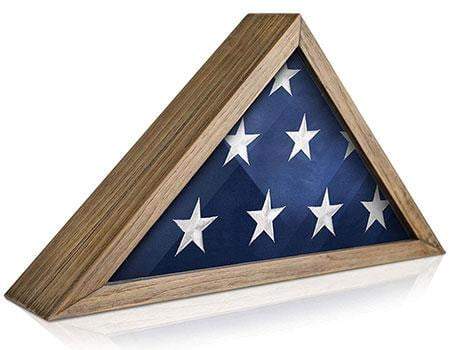 SOLID WOOD Military Flag Display Case for 9.5' x 5' American Veteran Burial Flag, SOLID WOOD Military Flag Display Case for 9.5' x 5' American Veteran, The Military Gift Store, flag display case 5' X 9.5'