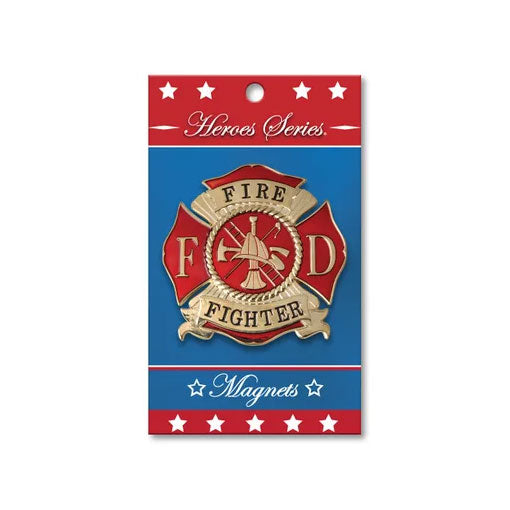 Heroes Series Firefighter Medallion Large Magnet - Size 3.75 Inches., , The Military Gift Store, Medallion Large Magnet
