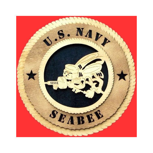 SeaBee Wall Tribute, Seabee Wood Wall Tribute, Seabee emblem - 12"., , The Military Gift Store, Wall Tributes