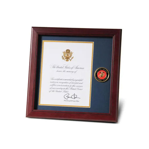 U.S. Marine Corps Medallion 8-Inch by 10-Inch Presidential Memorial Certificate Frame