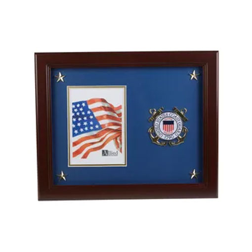 U.S. Coast Guard Medallion 5-Inch by 7-Inch Picture Frame with Stars, , The Military Gift Store, Picture Frame