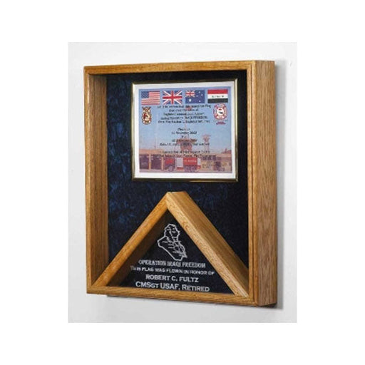 Flag case - Shadow Box - Walnut Material., , The Military Gift Store, Flag and Document Case
