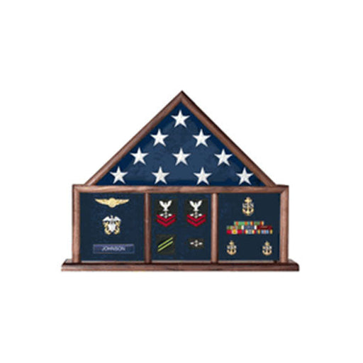 Flags Connections - USAF Shadow Box, Flag Medal Case - Oak or Oak/Cherry Finish Material., USAF Shadow Box, Flag Medal Case - Oak or Oak/Cherry Finish Material., The Military Gift Store, 3 Bay Flag Frames