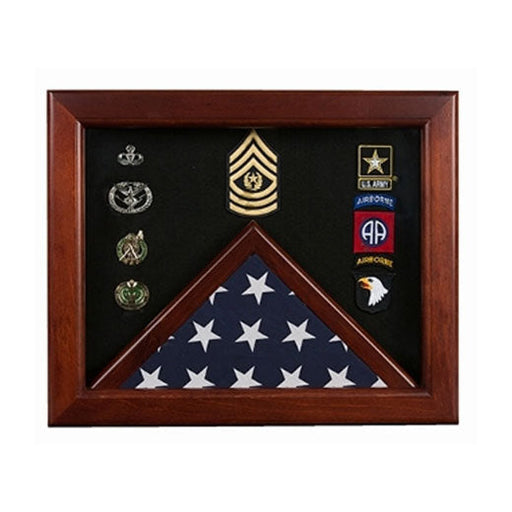 Military Flag medal display case, Mahogany wood for 3x5 flag available in blue or black., Military Flag medal display case, Mahogany wood for 3x5 flag., The Military Gift Store, Military Medals & Awards Display Cases (29)