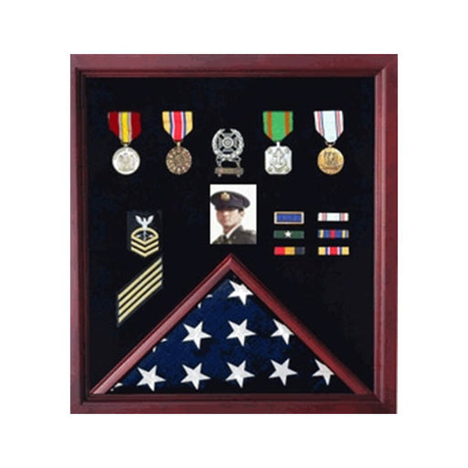 Flag Display Case Combination For Medals and Photos - Black or Red or Blue or Green or Maroon Background Color., Flag Display Case Combination For Medals and Photos Top Quality, The Military Gift Store, Flag Display cases (71)