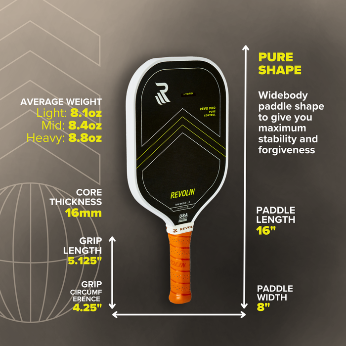 REVO PRO Pure Hybrid Pickleball Paddle by Revolin Pickleball