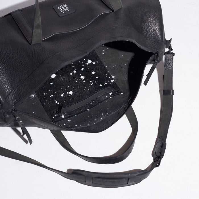 black leather travel bag elegant classy beautiful made by hand in portland maine