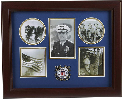 The Military Gift  Store US Coast Guard Medallion 5 Picture Collage Frame., US Coast Guard Medallion 5 Picture Collage Frame., The Military Gift Store, Medallion Flag Display Case