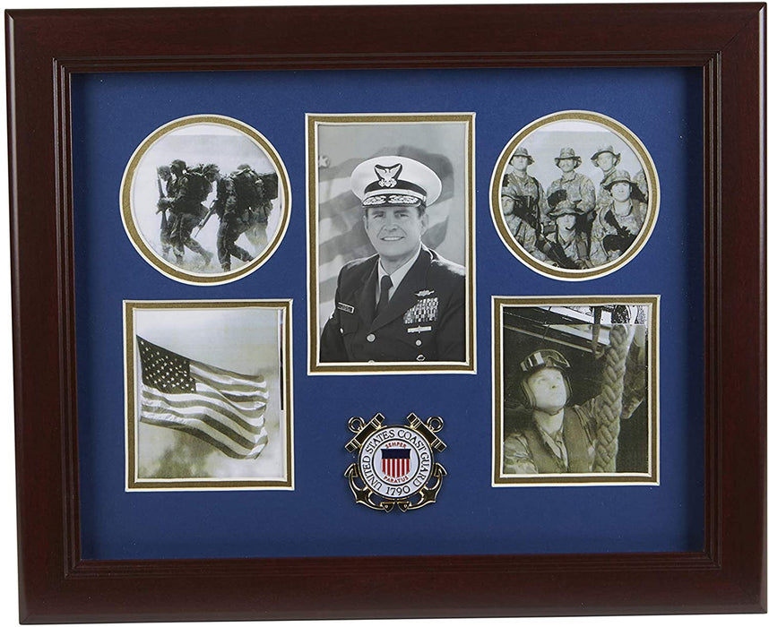 The Military Gift  Store US Coast Guard Medallion 5 Picture Collage Frame., US Coast Guard Medallion 5 Picture Collage Frame., The Military Gift Store, Medallion Flag Display Case