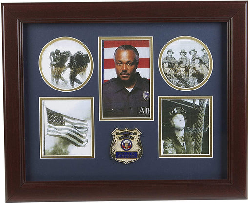 The Military Gift Store Frame Police Department Medallion 5-Picture Collage Frame., Frame Police Department Medallion 5-Picture Collage Frame., The Military Gift Store, Medallion Flag Display Case