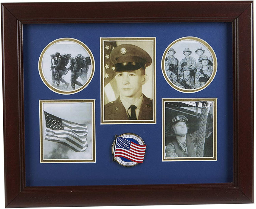 The Military Gift Store Products Frame American Flag Medallion 5-Picture Collage Frame., Frame American Flag Medallion 5-Picture Collage Frame., The Military Gift Store, Medallion Flag Display Case