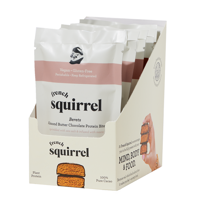 French Squirrel Almond Butter Chocolate Berets Pouch (2-Pack) - 6 Pouches x 2-Pack case by Farm2Me