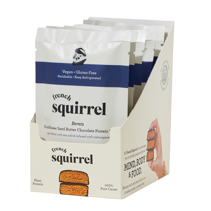 French Squirrel Sunflower Seed Butter Chocolate Berets Pouch (2-Pack) - 6 Pouches x 2-Packs case by Farm2Me