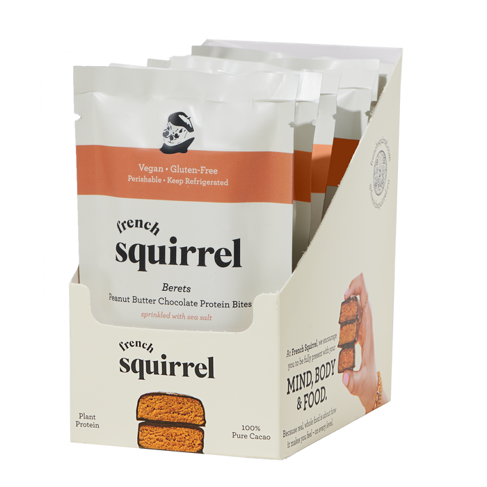 French Squirrel Peanut Butter Chocolate Berets Pouch (2-Pack) - 6 Pouches x 2-Pack case by Farm2Me