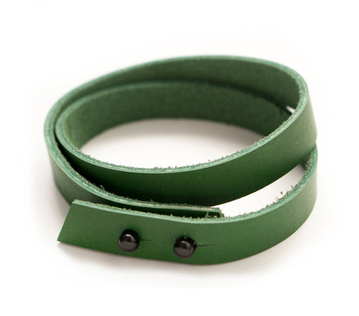 textured green leather bracelets made by hand in portland maine