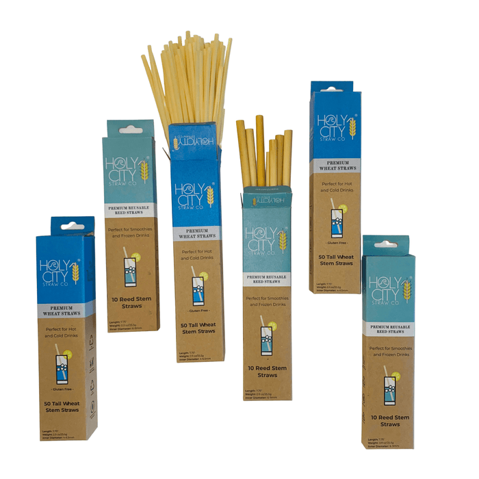 Holy City Straw Wheat and Reed Straw Bundle - 6 Pack by Farm2Me