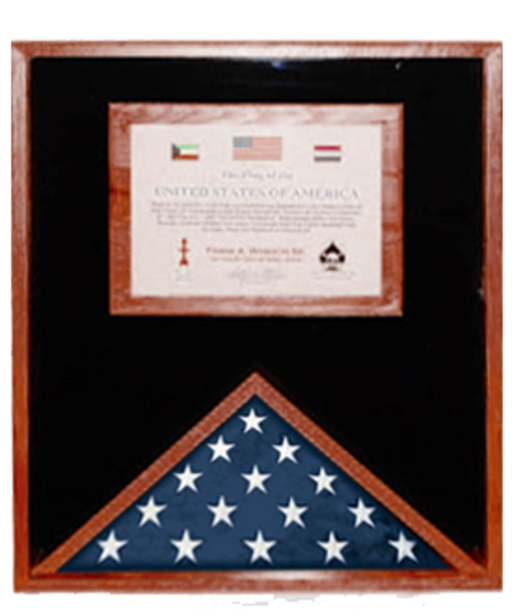 Flag and Document Case for 3ft x 5ft US Made., , The Military Gift Store, Flag Display Cases For 3'X5' Flag