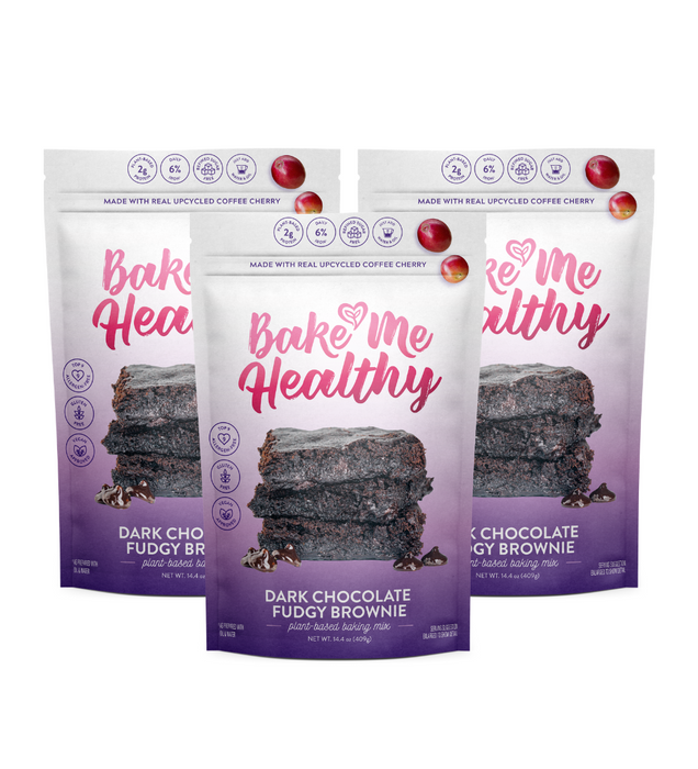 Bake Me Healthy Dark Chocolate Fudgy Brownie Baking Mix Triple Bundle by Farm2Me