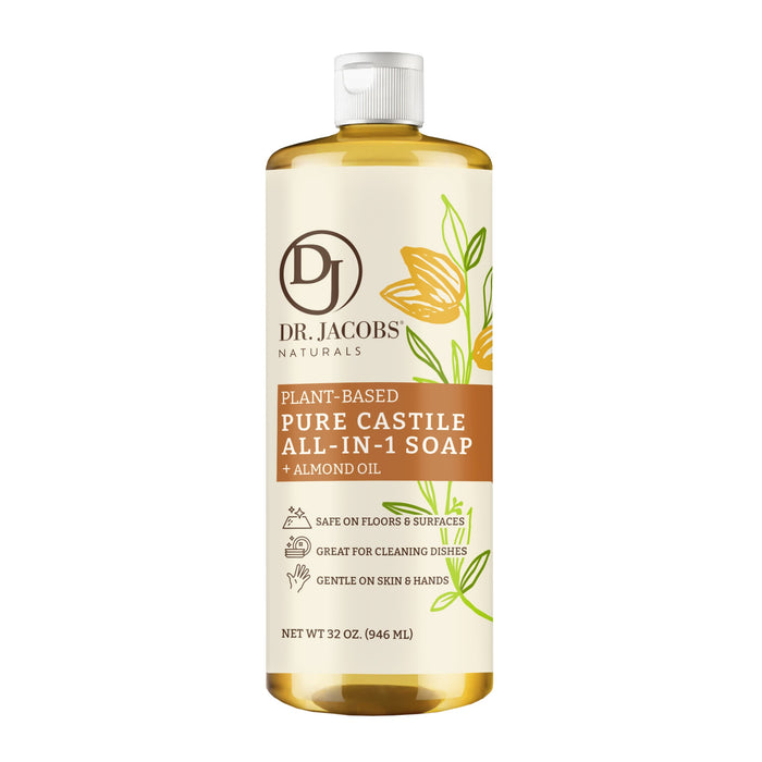 Almond All in 1 Castile Soap - Thin Formula by Dr. Jacobs Naturals