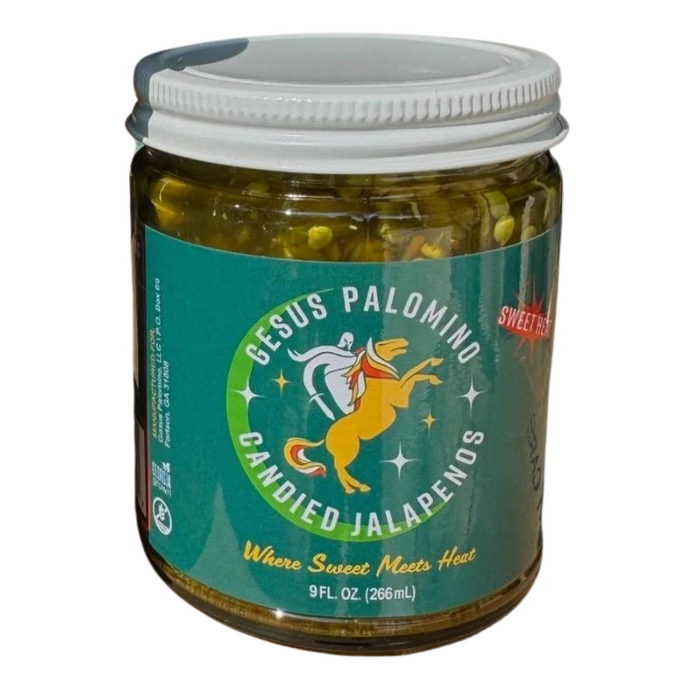 Gesus Palomino Candied Jalapeños Jars - 12 jars x 8 oz case by Farm2Me