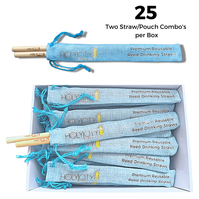 Holy City Straw Company Inner Pack of 25 two straw pouches retail open