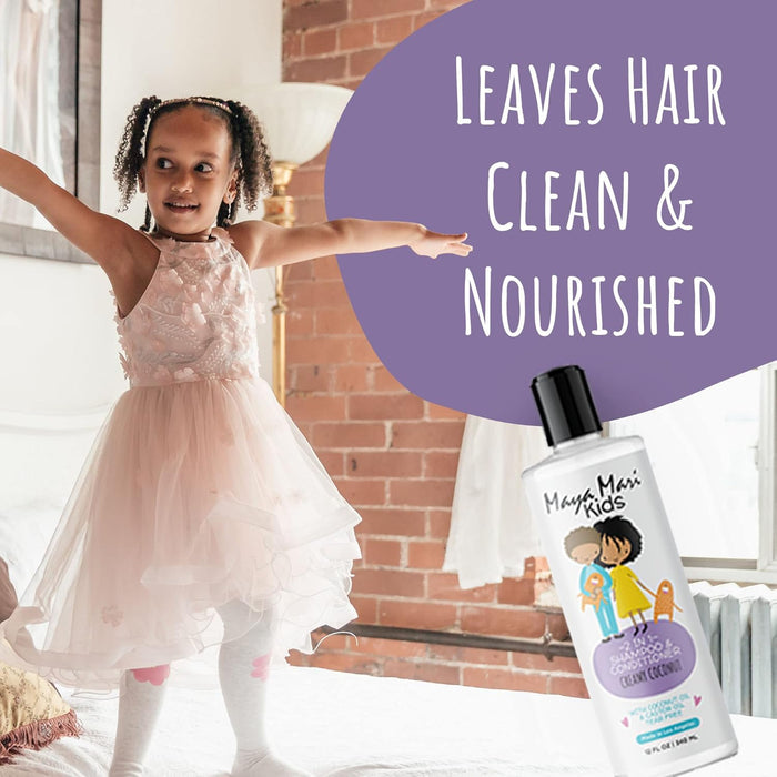 Maya Mari Kids All-in-One Essential Hair Set | 2 in 1 Kids Shampoo and Conditioner, Curl Cream, Leave-in Conditioner, Hair Gel, & Detangler Spray - 5 Piece Set Haircare