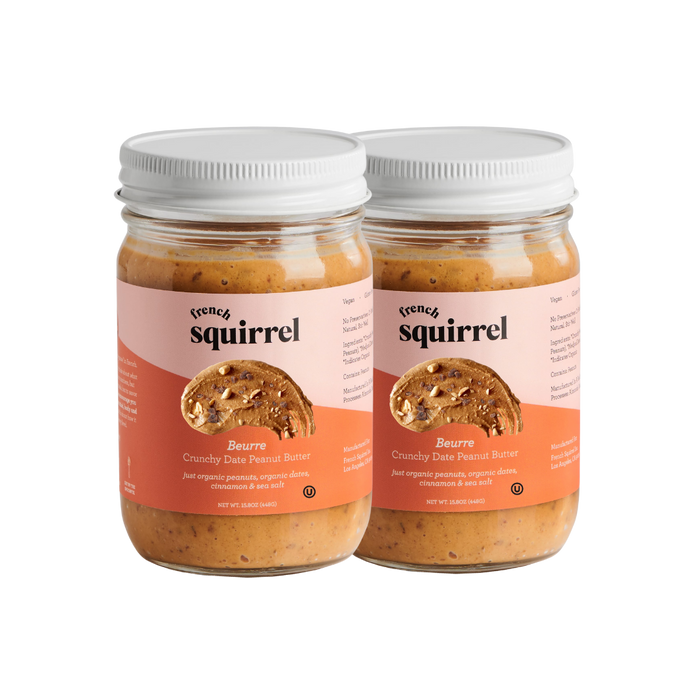French Squirrel Beurre: Crunchy Date Peanut Butter (2-pack bundle) case by Farm2Me
