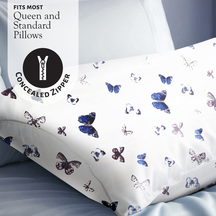 Market Fresh Beauty Mulberry Silk Sleep Set, Pillowcase, Eye Mask and Hair Scrunchie, Silk, Butterfly