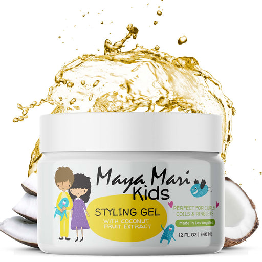 Maya Mari Kids Hair Styling Gel with Coconut Fruit Extract – Lightweight Styling Gel for Textured and Curly Hair, 12 oz Hair Care Los Angeles Brands