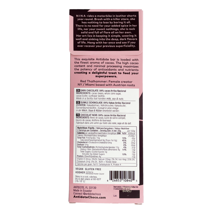 Antidote Chocolate NINA: NAKED - 12 Bars by Farm2Me