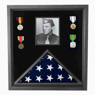Photo Flag and Medal Display Case, Flag and Photo Frame., , The Military Gift Store,