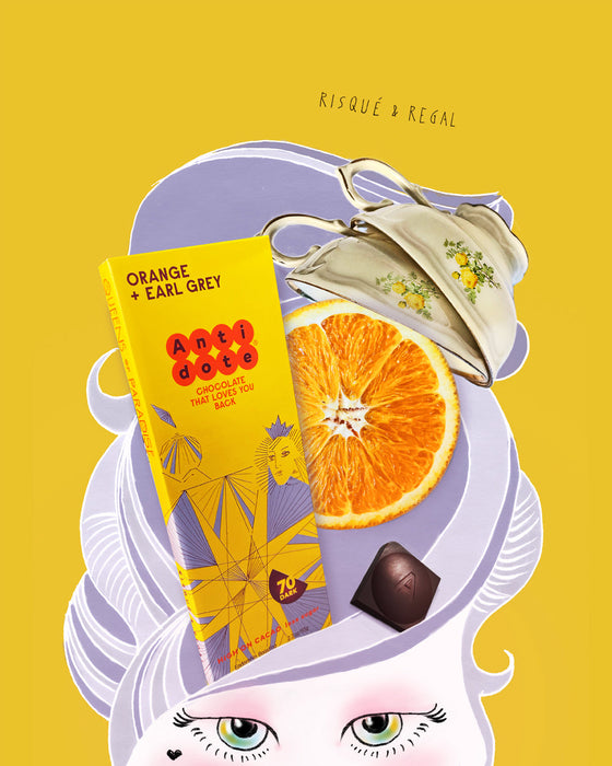 Antidote Chocolate QUEEN O: ORANGE & EARL GREY - 12 Bars by Farm2Me