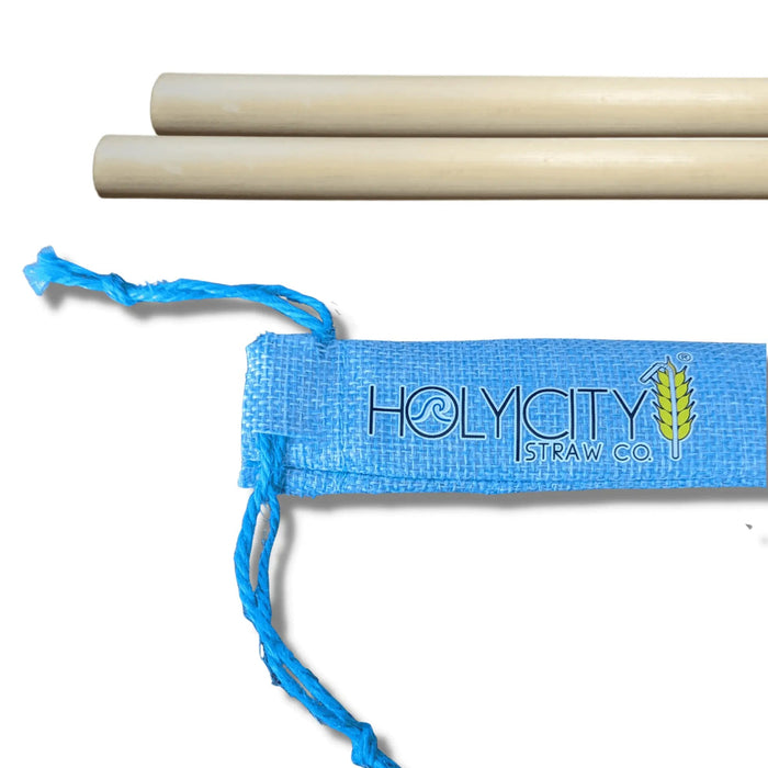 Customizable Two Straw/ Holy City Straw Co. Branded Jute Pouch Combo.