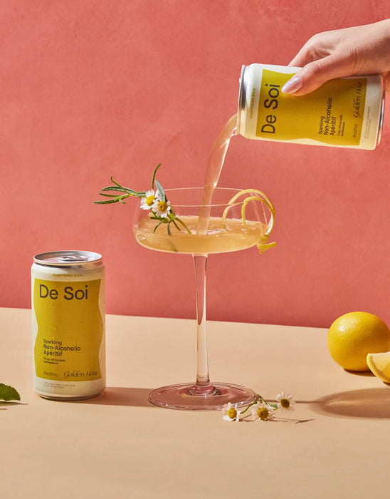 Pouring De Soi Golden Hour Non-Alcoholic Adaptogen-Rich Beverage