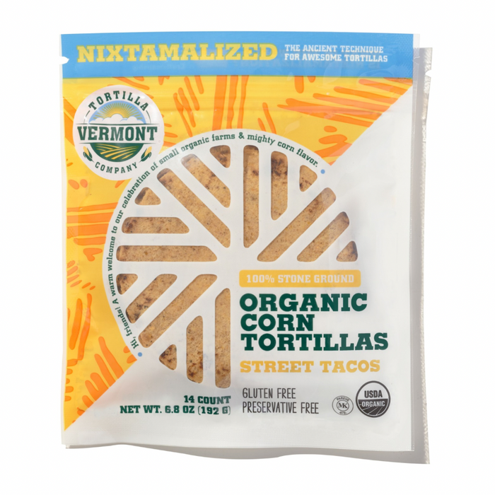 Vermont Tortilla Company 4" Organic Heirloom Corn Tortillas - 8 bags x 14 tortillas by Farm2Me